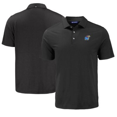 Cutter & Buck Men's NCAA Kansas Jayhawks Coastline Epic Comfort Eco Recycled Polo, Black, 3XL