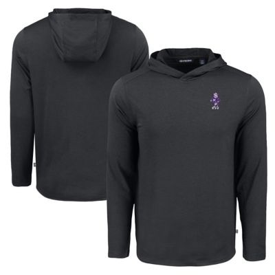 Cutter & Buck Men's NCAA Kansas State Wildcats Coastline Epic Comfort Eco Recycled Long Sleeve Hoodie T-Shirt, Black, 3XL