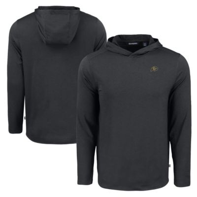 Cutter & Buck Men's NCAA Colorado Buffaloes Coastline Epic Comfort Eco Recycled Long Sleeve Hoodie T-Shirt, Black, 3XL