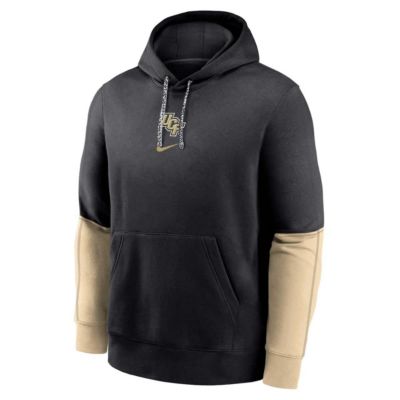 Men's NCAA Nike UCF Knights 2024 Sideline Club Pullover Hoodie, Black, Large