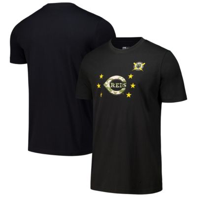 New Era Men's MLB Cincinnati Reds 2024 Armed Forces Day T-Shirt, Black, Small