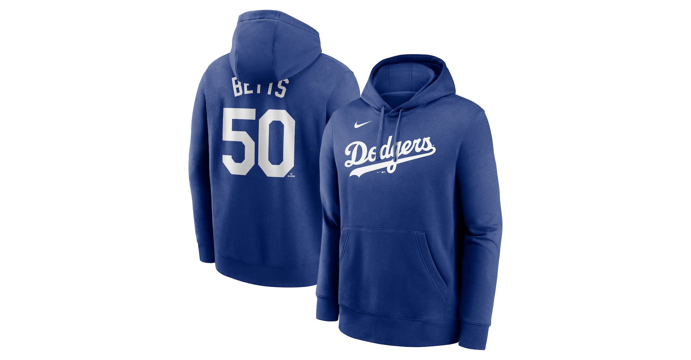 MLB Nike Mookie Betts Los Angeles Dodgers Player Name & Number Club Pullover Hoodie