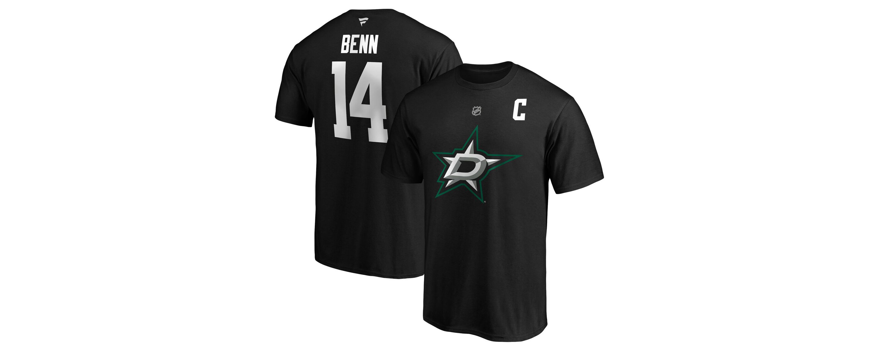 NHL Fanatics Jamie Benn Dallas Stars Authentic Stack Name & Number T-Shirt