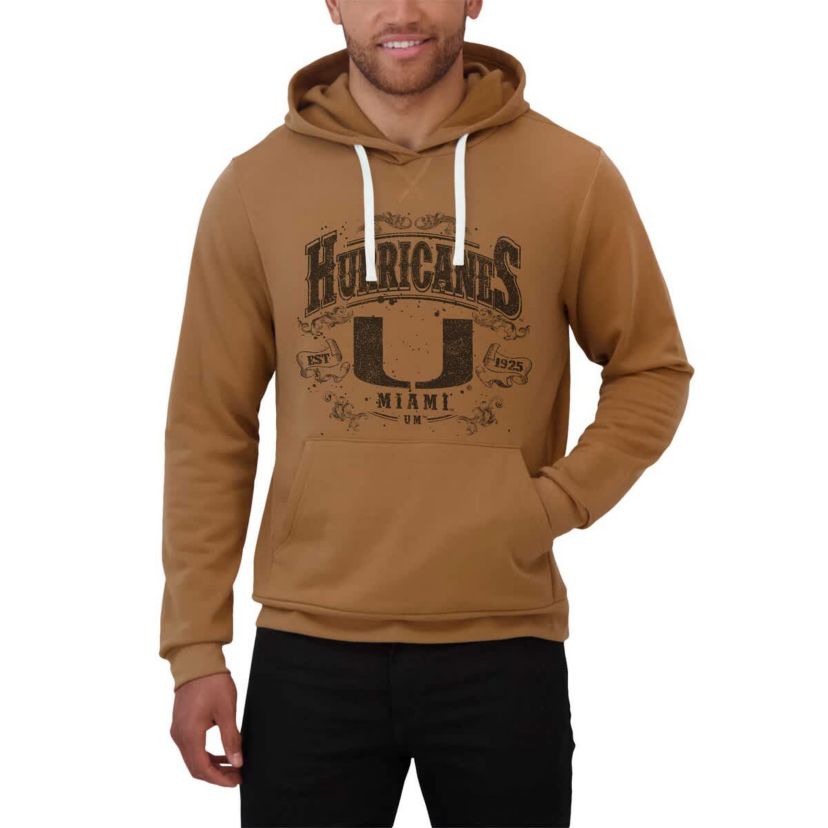 Miami (FL) Hurricanes NCAA Miami Hurricanes Camp Fleece Tri-Blend Pullover Hoodie