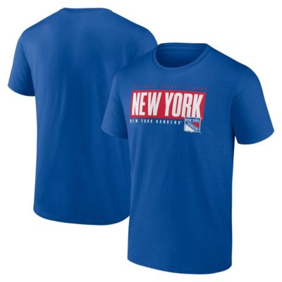 Men's NHL Fanatics New York Rangers Blocked Out T-Shirt, Blue, Small