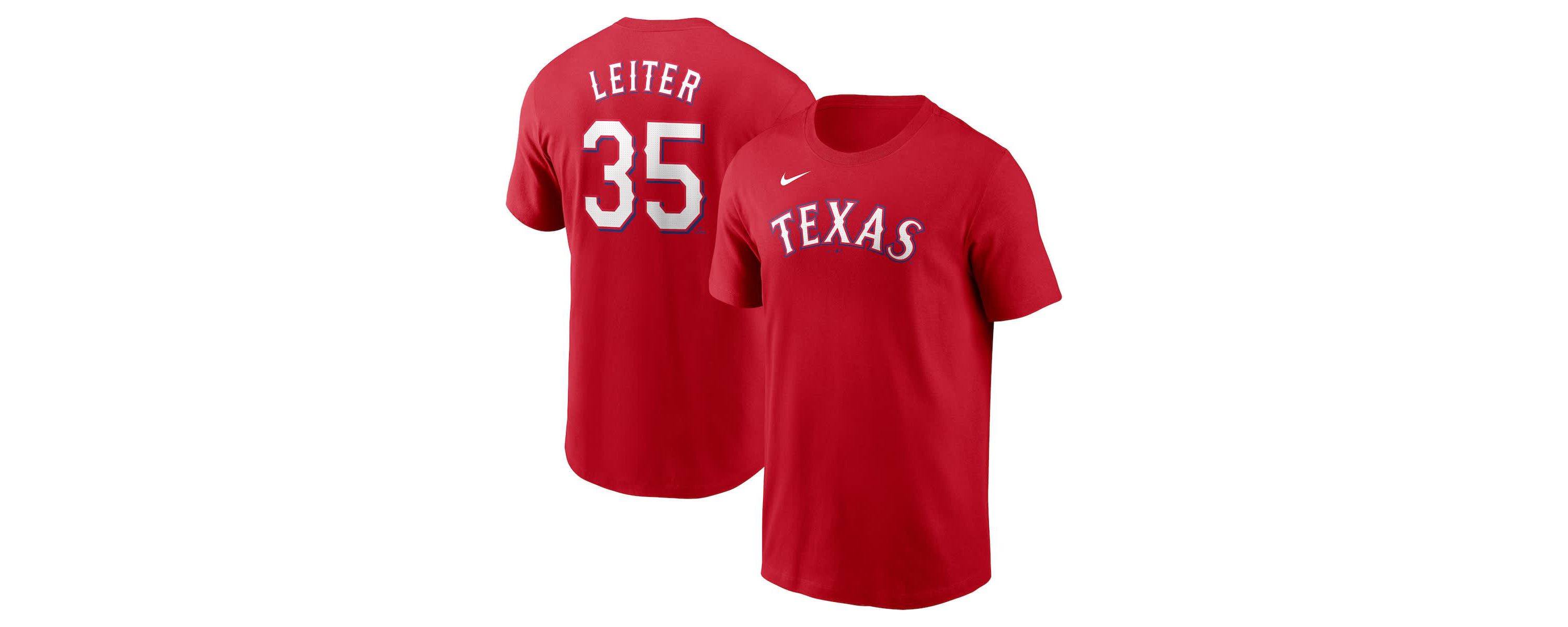 MLB Nike Jack Leiter Texas Rangers Fuse Name & Number T-Shirt