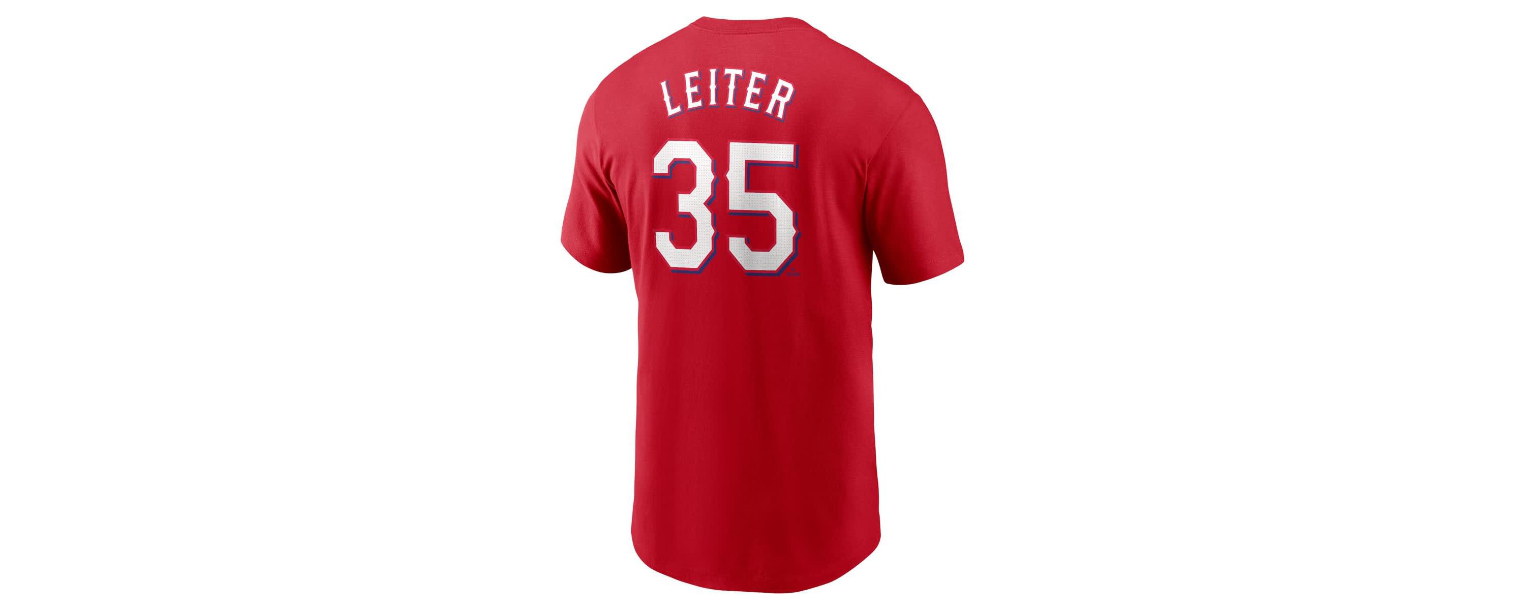 MLB Nike Jack Leiter Texas Rangers Fuse Name & Number T-Shirt