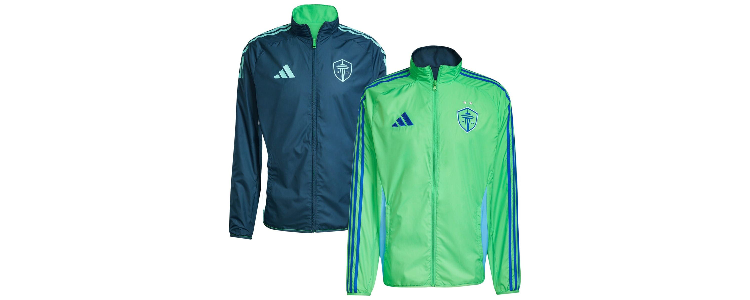MLS Rave Green/Blue Seattle Sounders FC 2025 Anthem Reversible Full-Zip Jacket