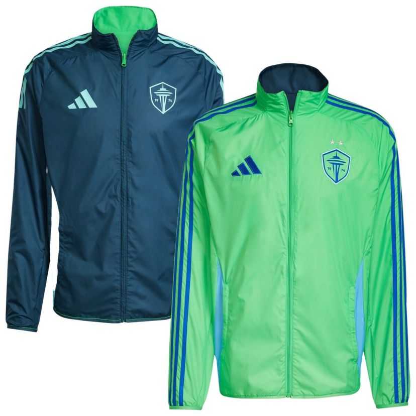 MLS Rave Green/Blue Seattle Sounders FC 2025 Anthem Reversible Full-Zip Jacket