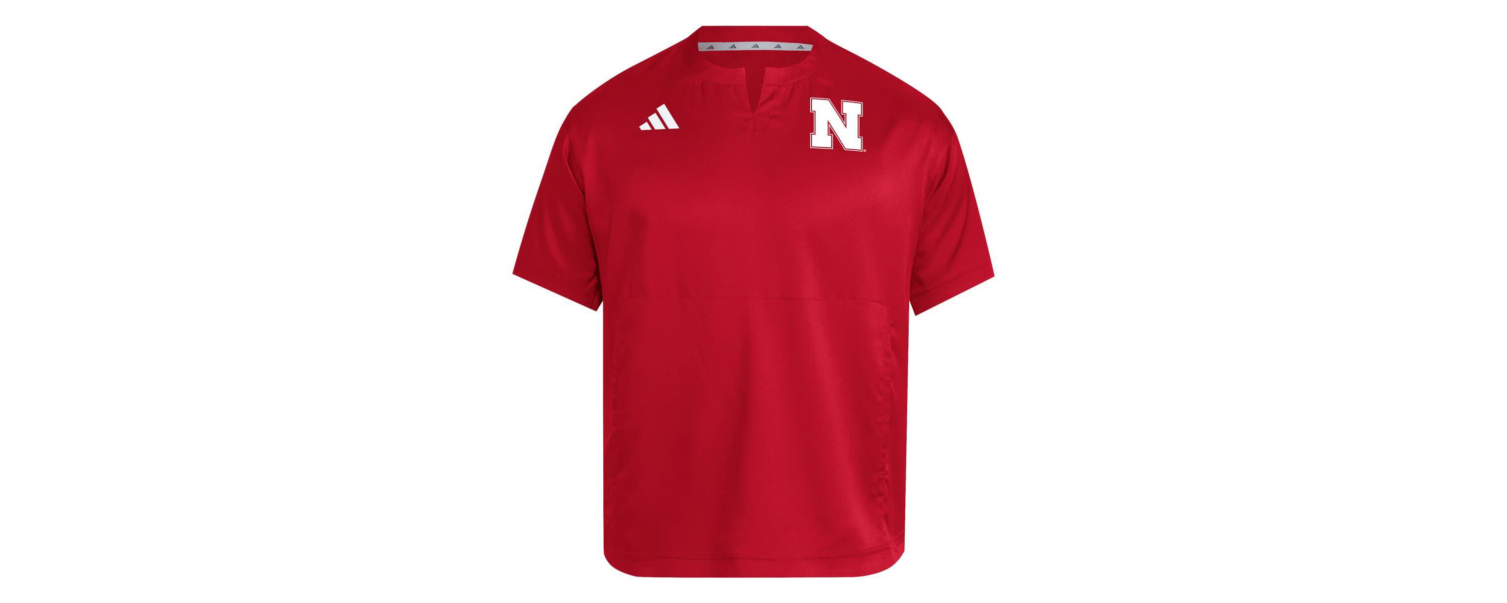 NCAA Nebraska Huskers Dugout Coaches Adizero Notch Neck Pullover Top