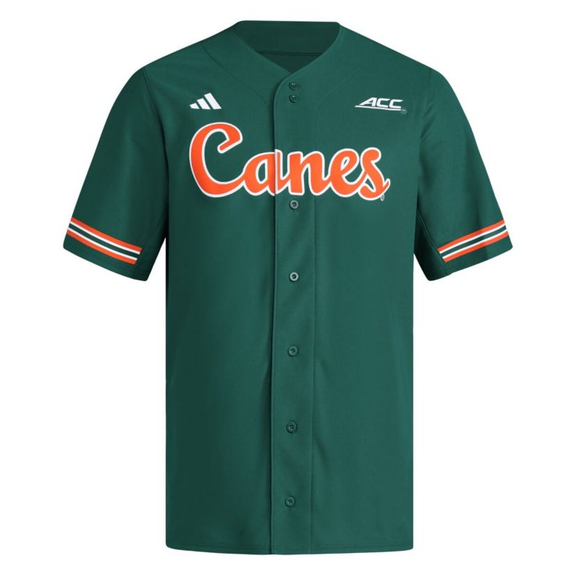 Miami (FL) Hurricanes NCAA Miami Hurricanes Reversible Retro Full-Button Baseball Jersey