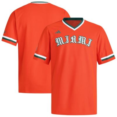adidas Men's Miami (FL) Hurricanes NCAA Miami Hurricanes V-Neck Baseball Jersey