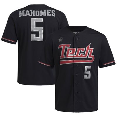 adidas Men's Texas Tech Red Raiders NCAA Patrick Mahomes Texas Tech Raiders Replica Baseball Jersey, Black, 2XL