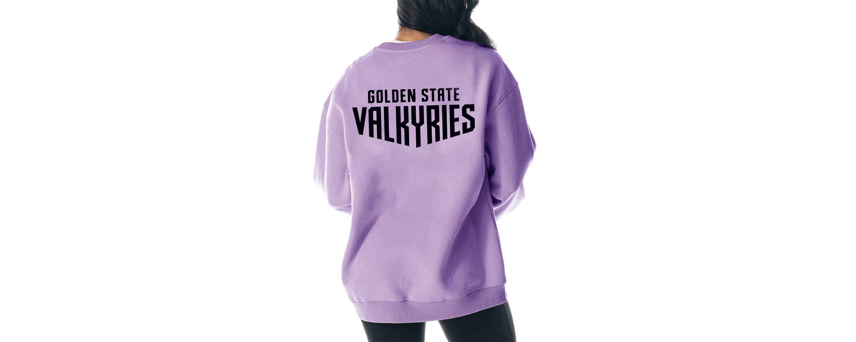 WNBA Unisex Violet Golden State Valkyries Dye Fleece Pullover Crew Sweatshirt