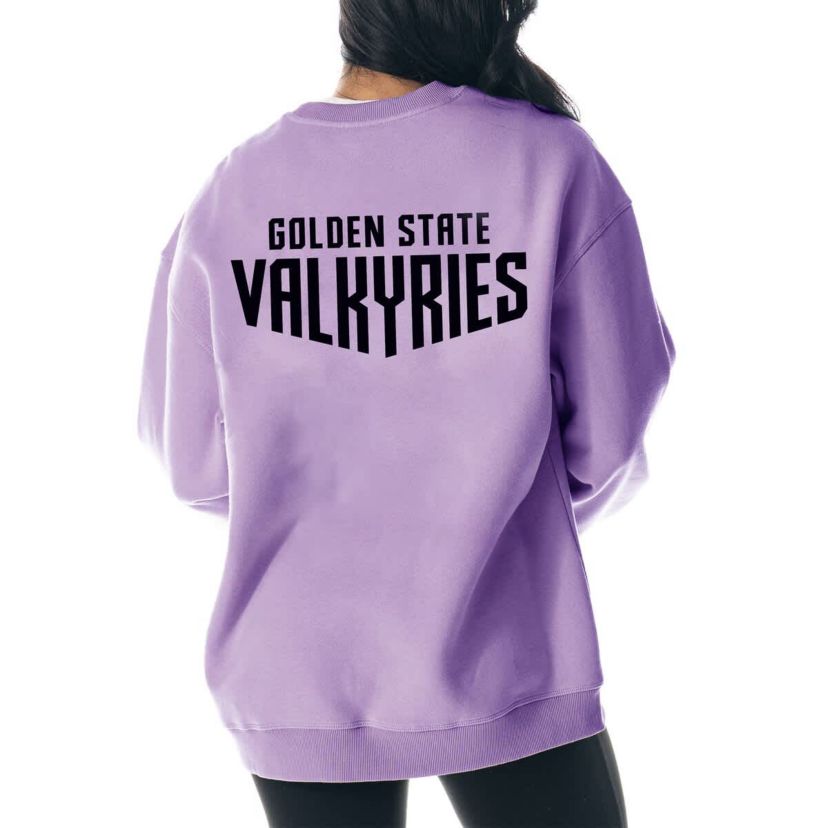WNBA Unisex Violet Golden State Valkyries Dye Fleece Pullover Crew Sweatshirt