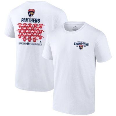 Men's NHL Fanatics Florida Panthers 2024 Stanley Cup s Jersey Roster T-Shirt, White, 4XL