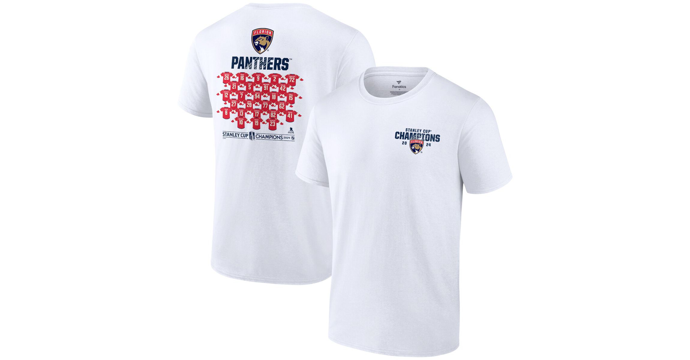 NHL Fanatics Florida Panthers 2024 Stanley Cup s Jersey Roster T-Shirt