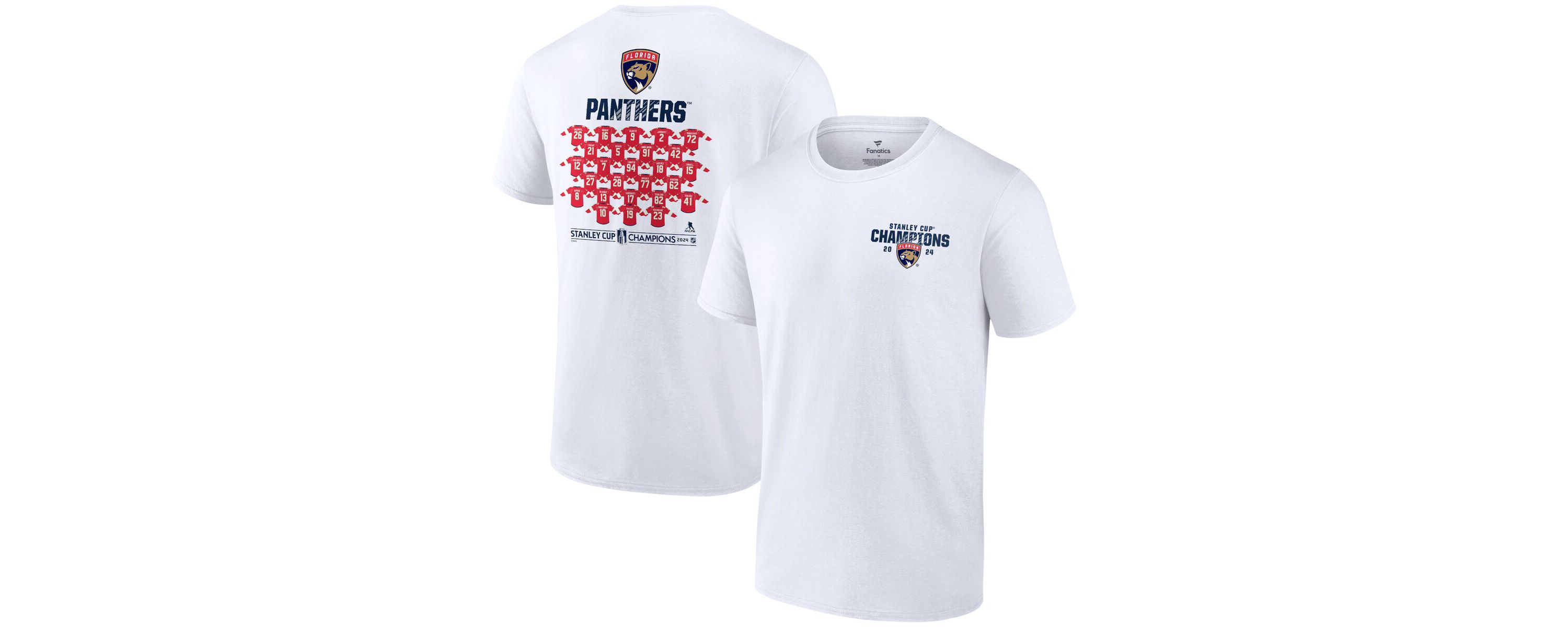 NHL Fanatics Florida Panthers 2024 Stanley Cup s Jersey Roster T-Shirt