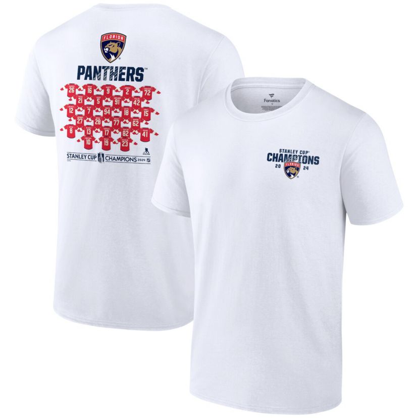 NHL Fanatics Florida Panthers 2024 Stanley Cup s Jersey Roster T-Shirt