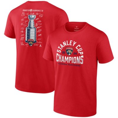 Men's NHL Fanatics Florida Panthers 2024 Stanley Cup s Signature Roster T-Shirt, Red, 3XL