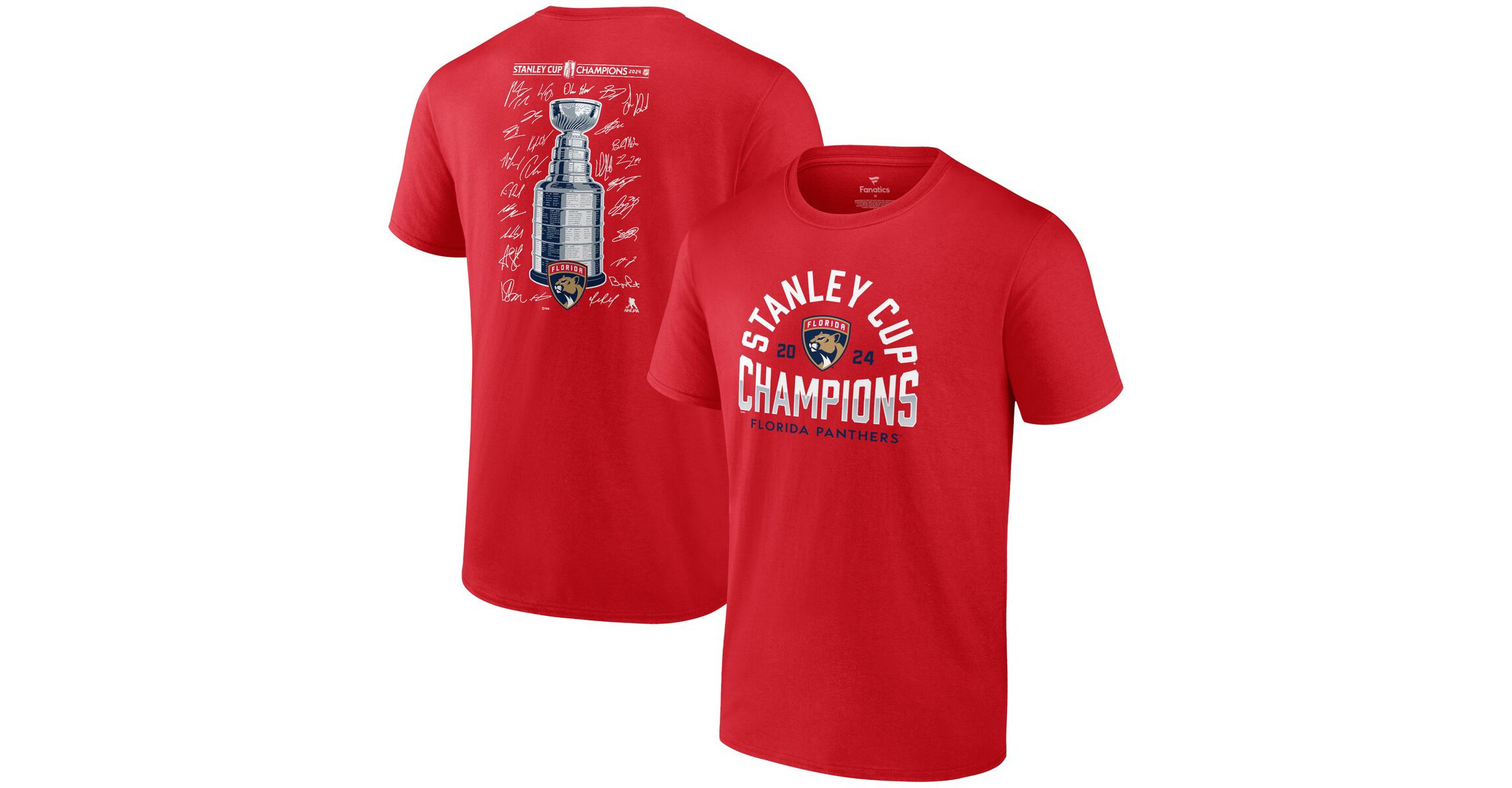 NHL Fanatics Florida Panthers 2024 Stanley Cup s Signature Roster T-Shirt