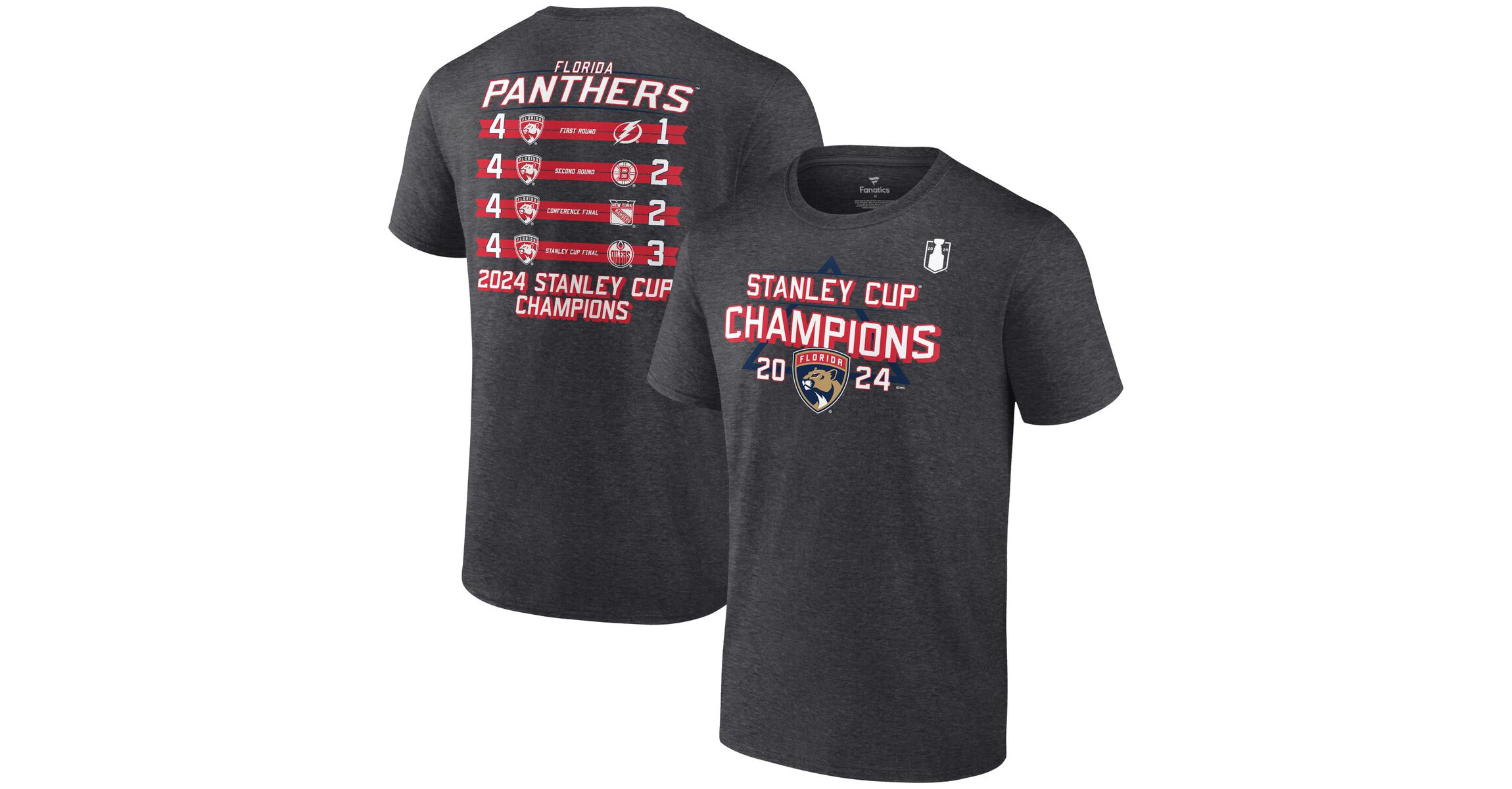 NHL Fanatics Florida Panthers 2024 Stanley Cup s Schedule T-Shirt
