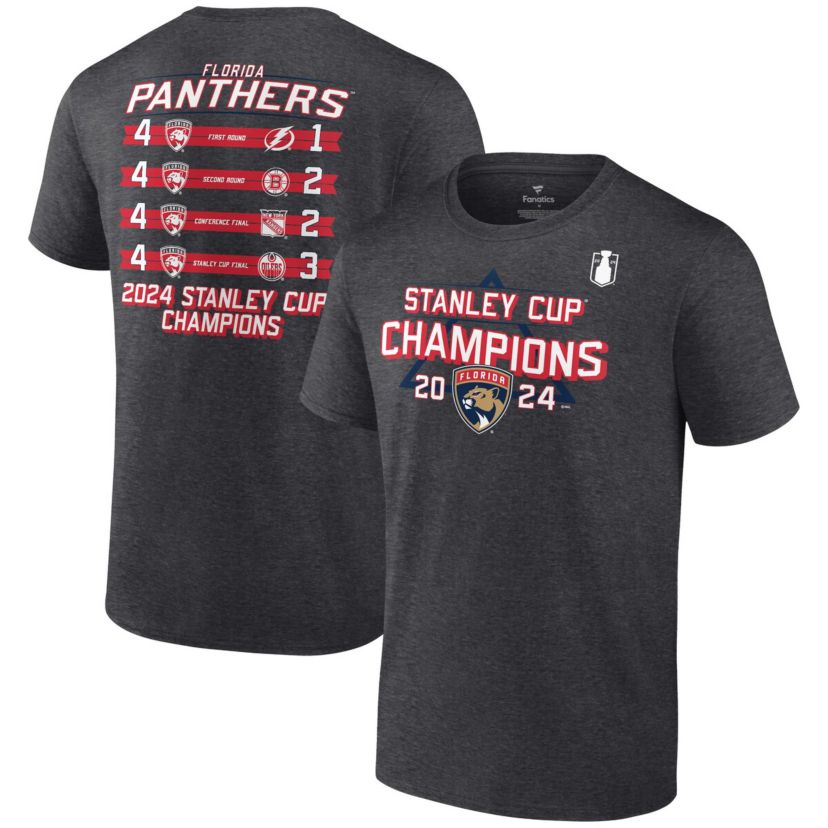 NHL Fanatics Florida Panthers 2024 Stanley Cup s Schedule T-Shirt