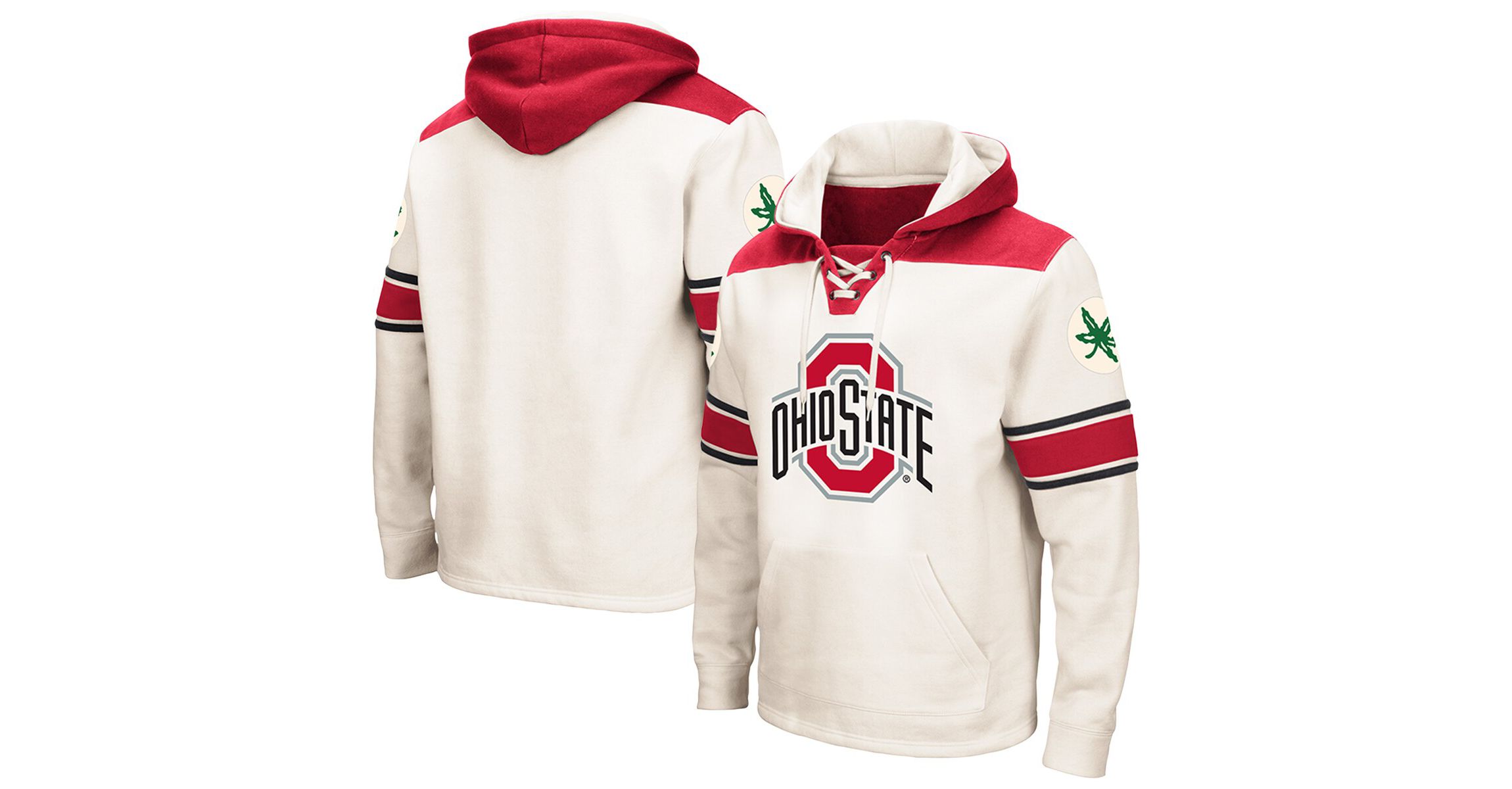 NCAA Ohio State Buckeyes Big & Tall Hockey Lace-Up Pullover Hoodie