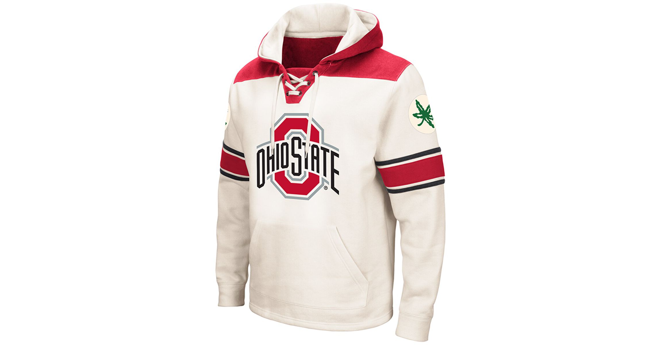 NCAA Ohio State Buckeyes Big & Tall Hockey Lace-Up Pullover Hoodie