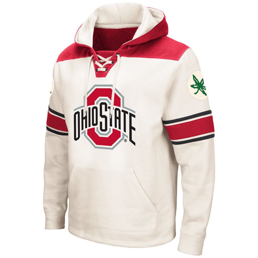 NCAA Ohio State Buckeyes Big & Tall Hockey Lace-Up Pullover Hoodie