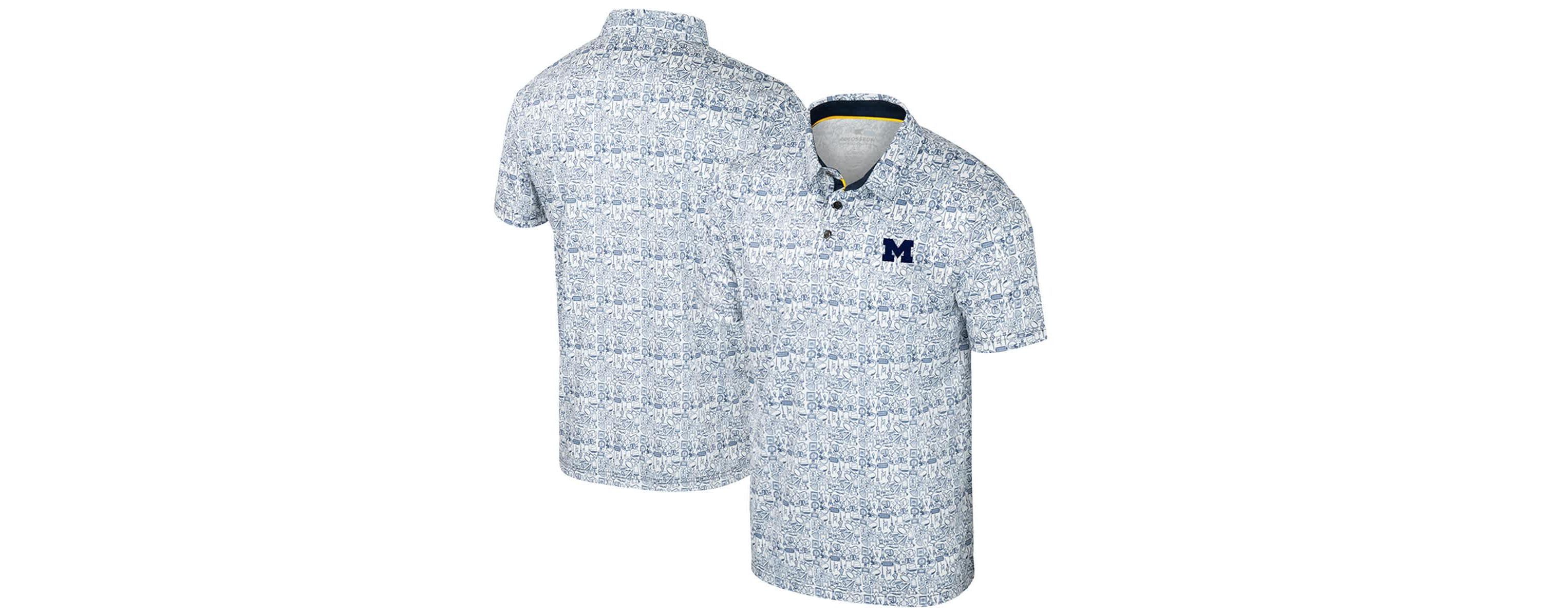 NCAA Michigan Wolverines Big & Tall Allover Polo