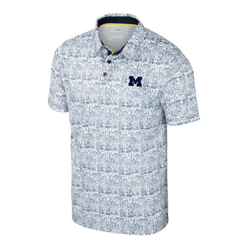 NCAA Michigan Wolverines Big & Tall Allover Polo