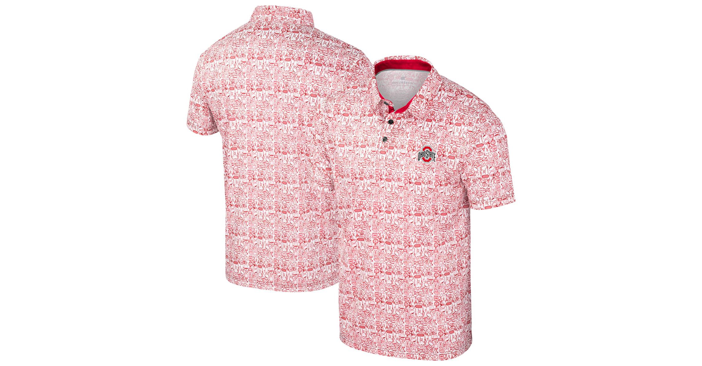 NCAA Ohio State Buckeyes Big & Tall Allover Polo