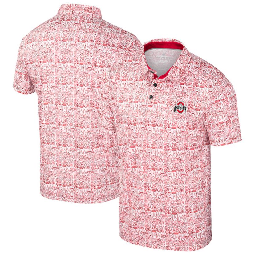 NCAA Ohio State Buckeyes Big & Tall Allover Polo