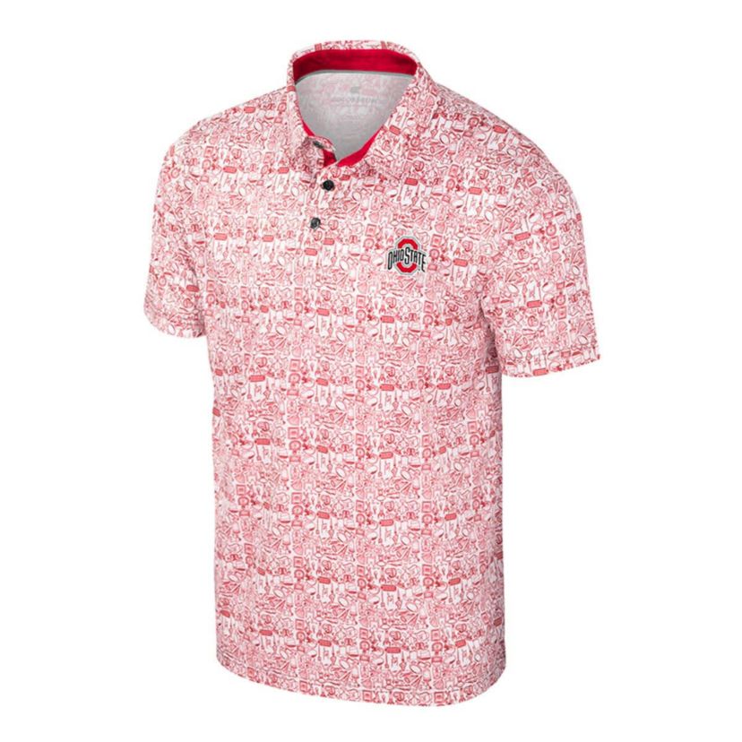 NCAA Ohio State Buckeyes Big & Tall Allover Polo