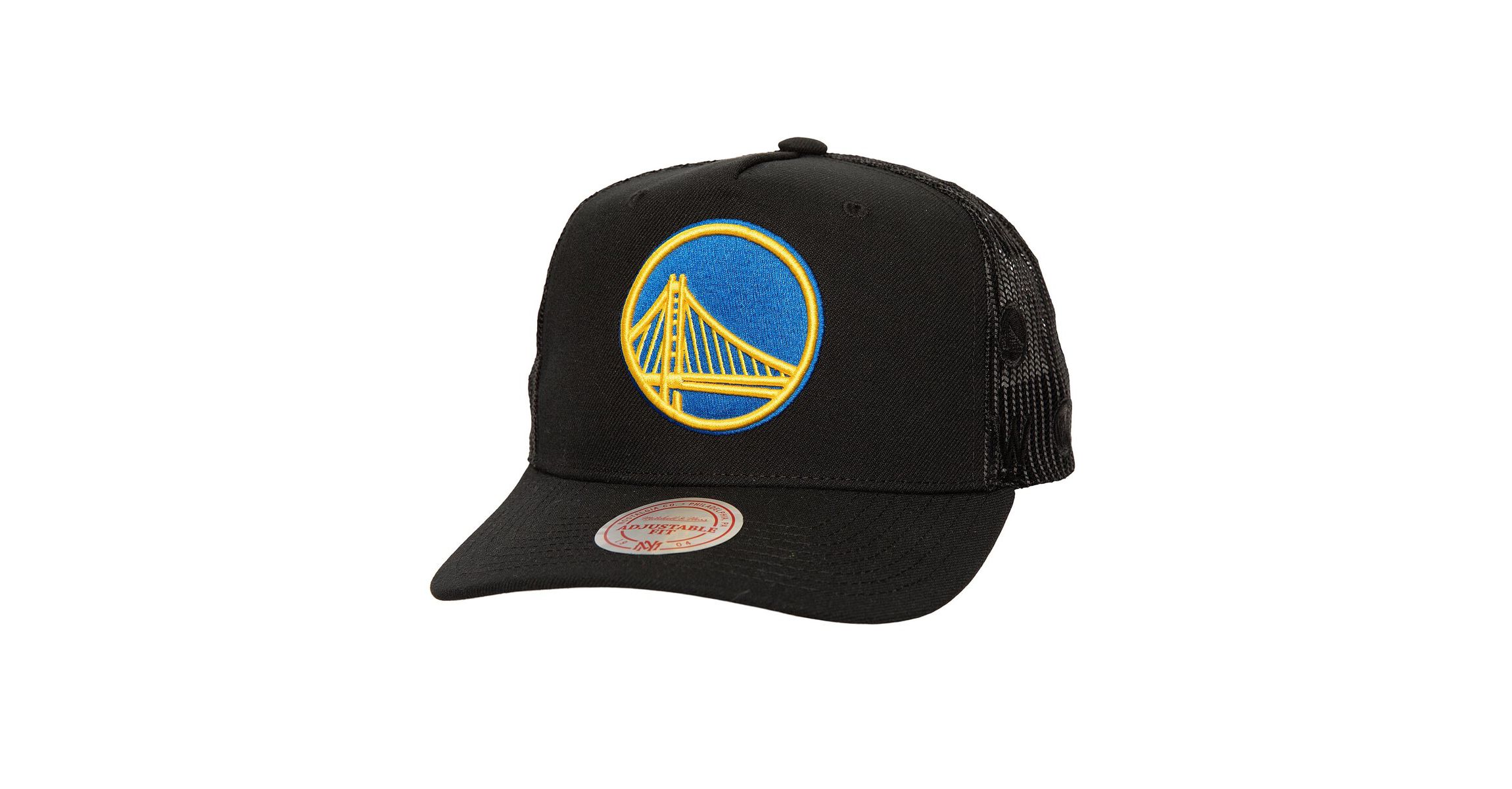 NBA Golden State Warriors Monogram Allover Logo Mesh Trucker Adjustable Hat