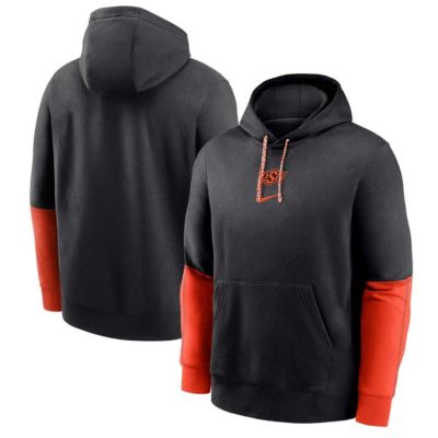 Men's NCAA Nike Oklahoma State Cowboys 2024 Sideline Club Fleece Pullover Hoodie, Black, XL