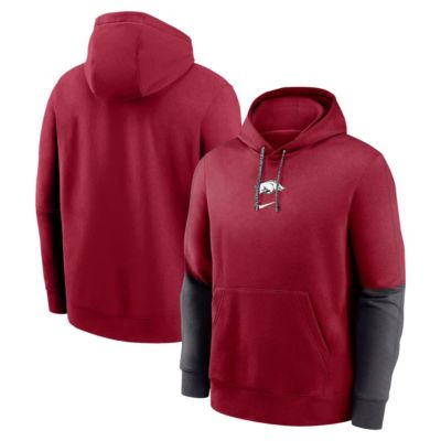 Men's NCAA Nike Arkansas Razorbacks 2024 Sideline Club Fleece Pullover Hoodie