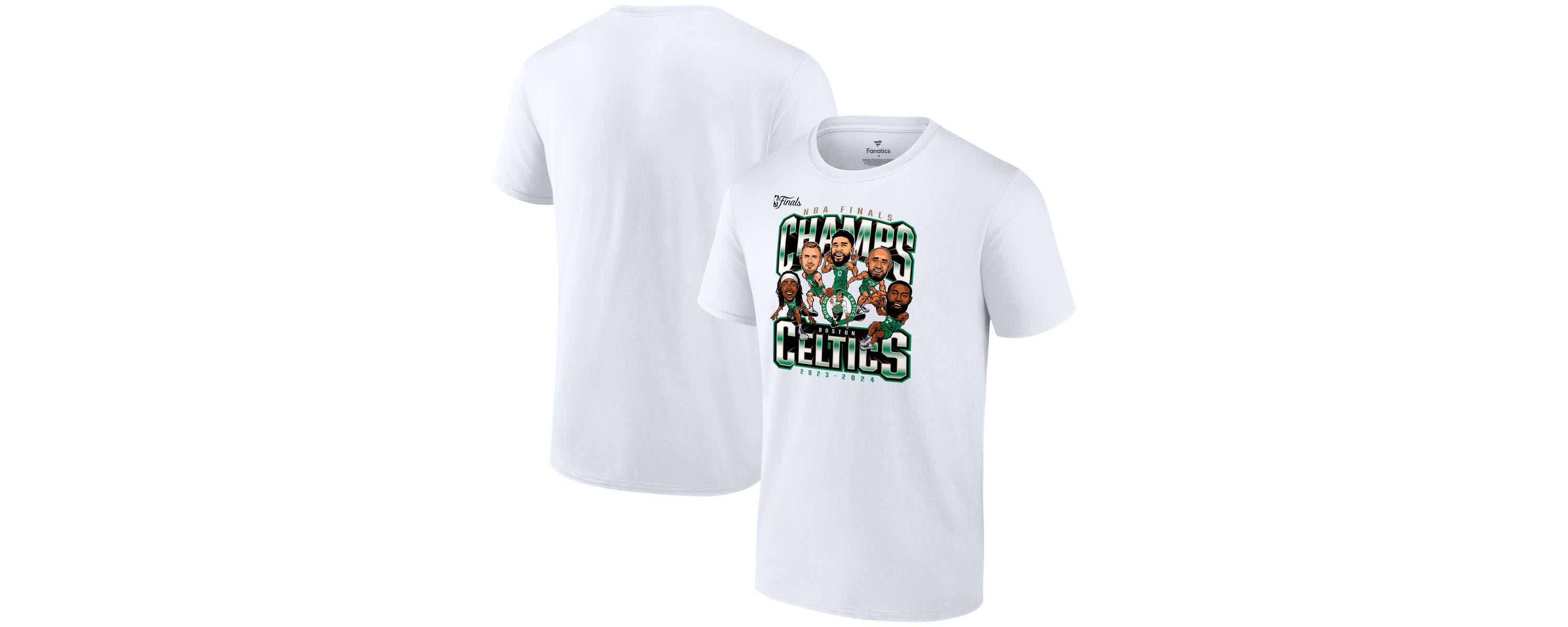 NBA Fanatics Boston Celtics 2024 NBA Finals s Pull Up Jumper Caricature T-Shirt