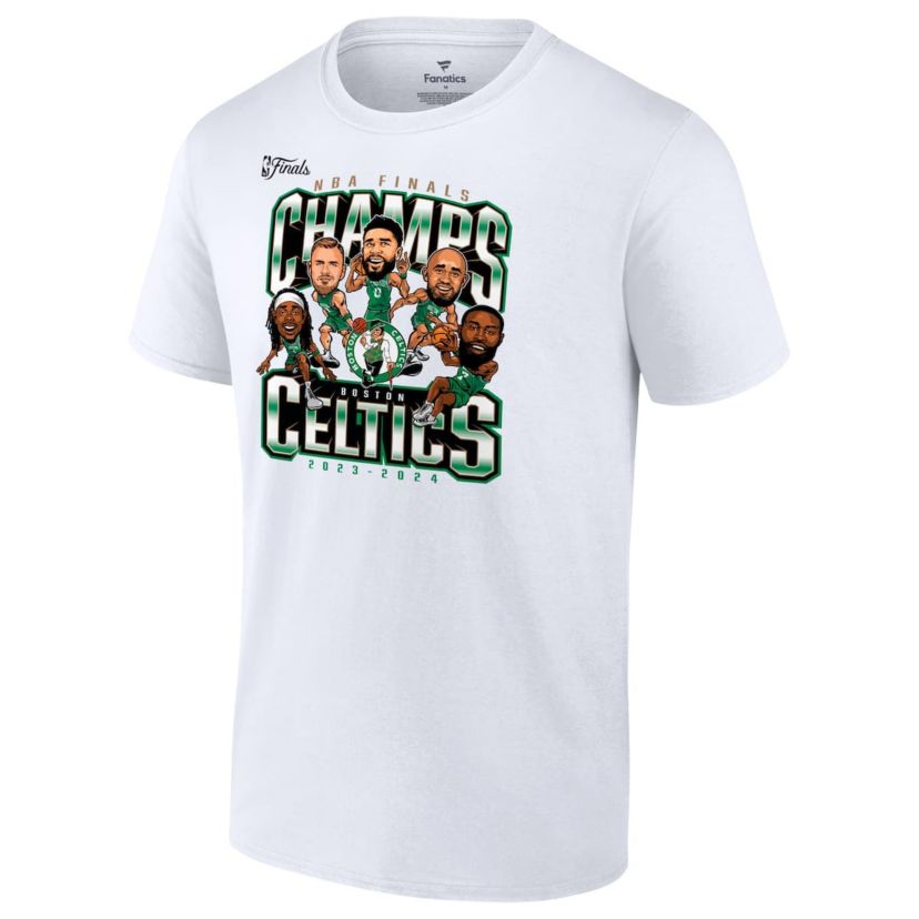 NBA Fanatics Boston Celtics 2024 NBA Finals s Pull Up Jumper Caricature T-Shirt
