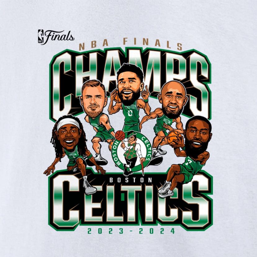 NBA Fanatics Boston Celtics 2024 NBA Finals s Pull Up Jumper Caricature T-Shirt