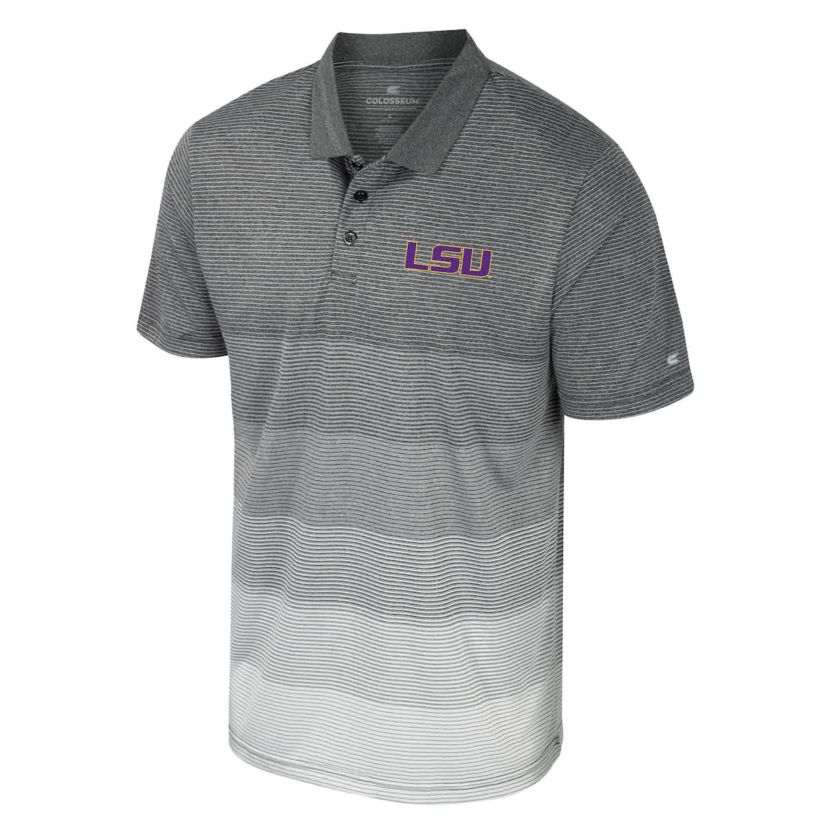 NCAA LSU Tigers Striped Mesh Polo
