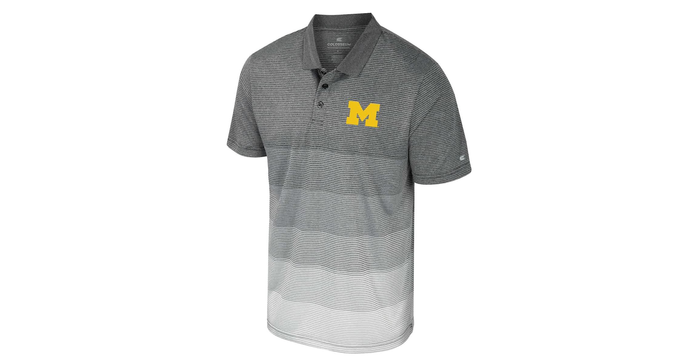 NCAA Michigan Wolverines Striped Mesh Polo