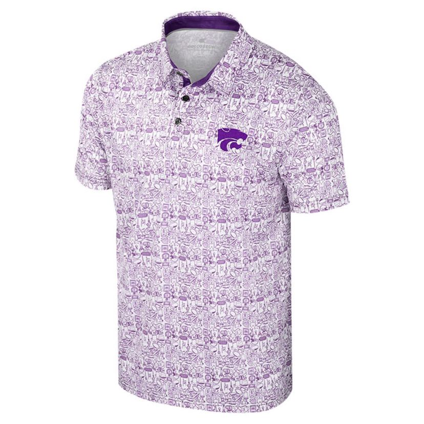 NCAA Kansas State Wildcats Its Time! Allover Print Polo