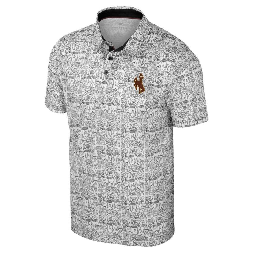 NCAA Wyoming Cowboys Its Time! Allover Print Polo