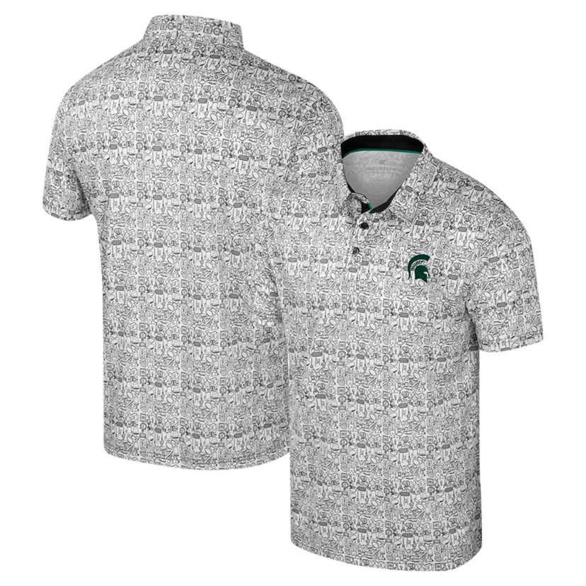NCAA Michigan State Spartans Its Time! Allover Print Polo