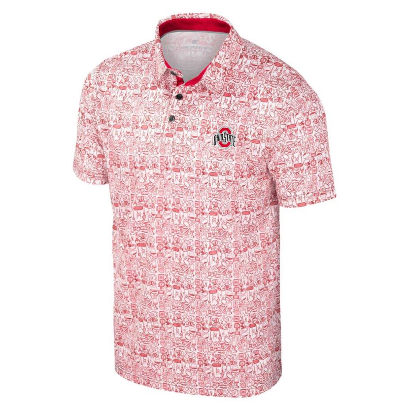 NCAA Ohio State Buckeyes Its Time! Allover Print Polo