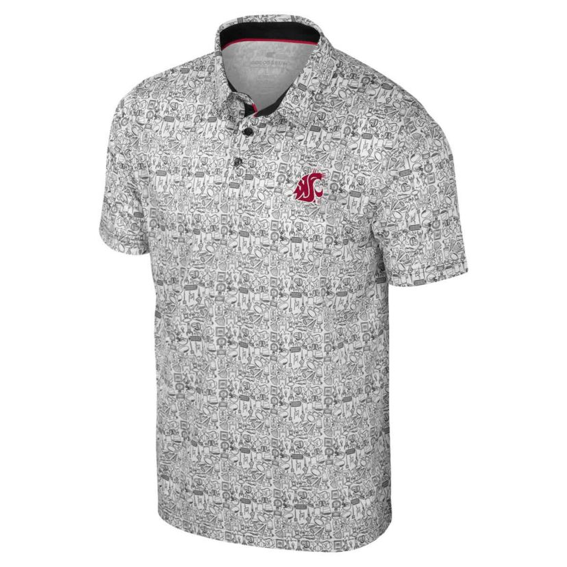 NCAA Washington State Cougars Its Time! Allover Print Polo