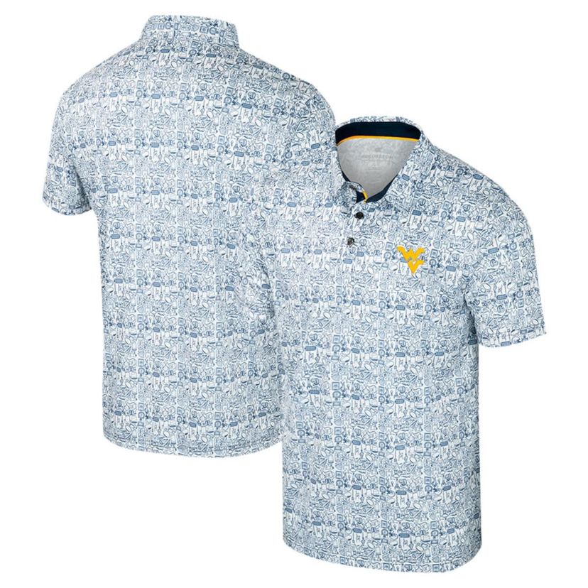NCAA West Virginia Mountaineers Its Time! Allover Print Polo