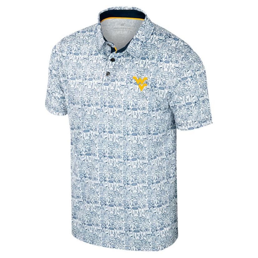 NCAA West Virginia Mountaineers Its Time! Allover Print Polo